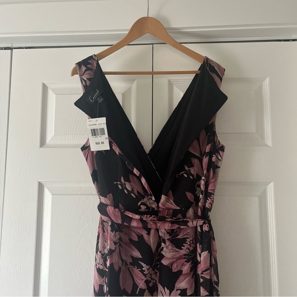 Connected Apparel Floral Dress Black & Pink Size 14 NWT - Picture 11 of 12